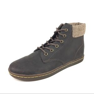 Dr. Martens Maelly Brown Leather Houndstooth Lightweight Ankle Boots Womens 10